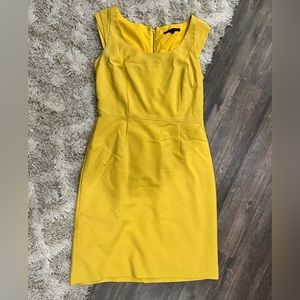 Antonio Milani Solid Yellow Sleeveless Dress Size 6